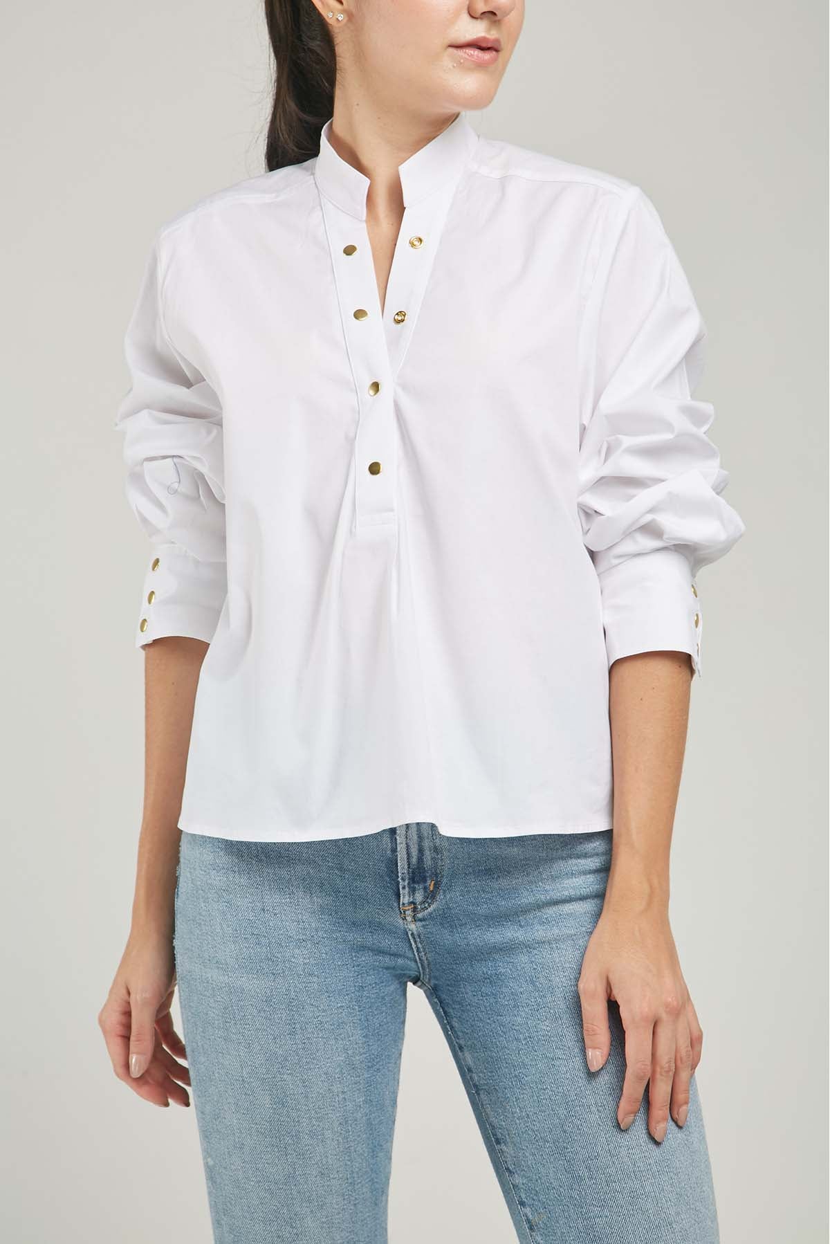 BLUSA 1/2 PERILLA BROCHE  M/L C/N PINZAS ESPALDA