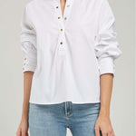 BLUSA 1/2 PERILLA BROCHE  M/L C/N PINZAS ESPALDA