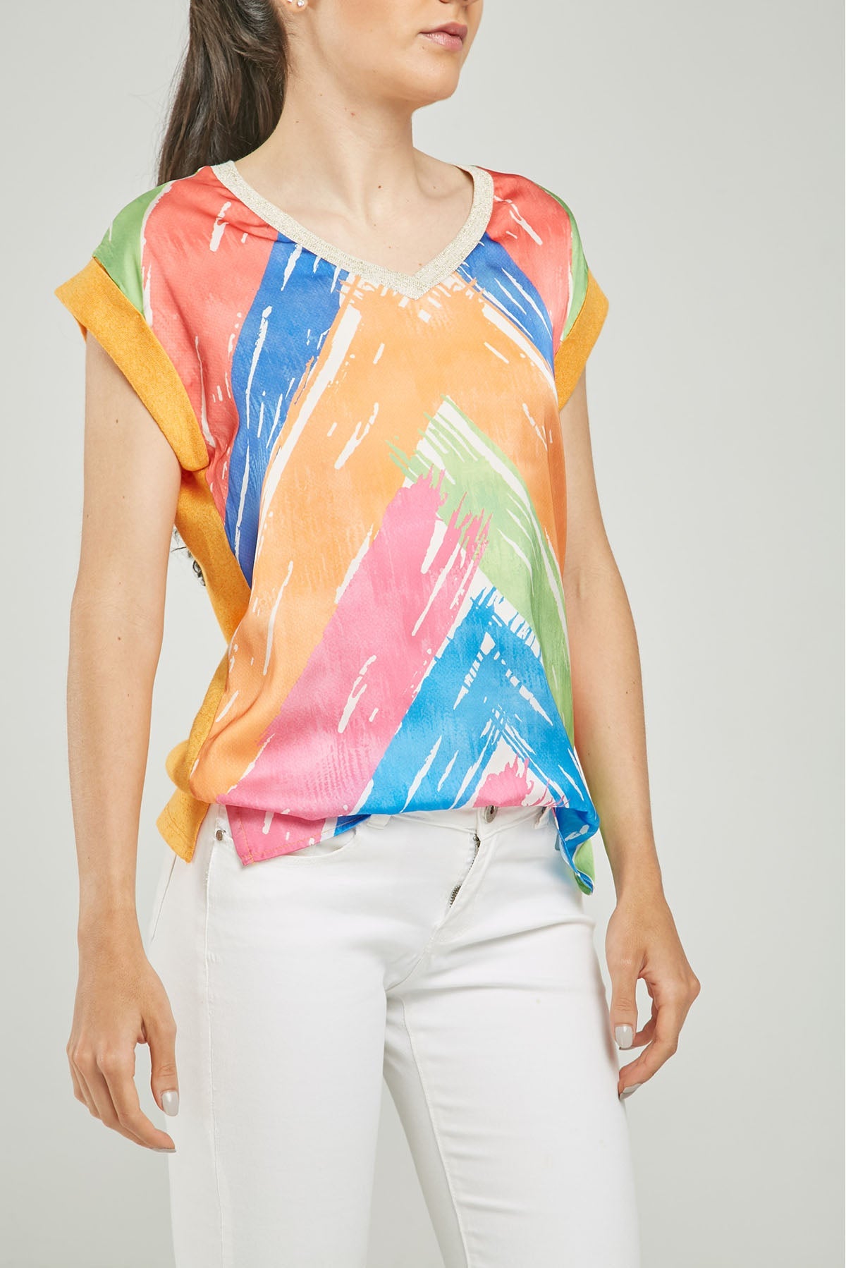 CAMISETA SATIN MANCHA COLOR ADELANTE  RIT DORAD