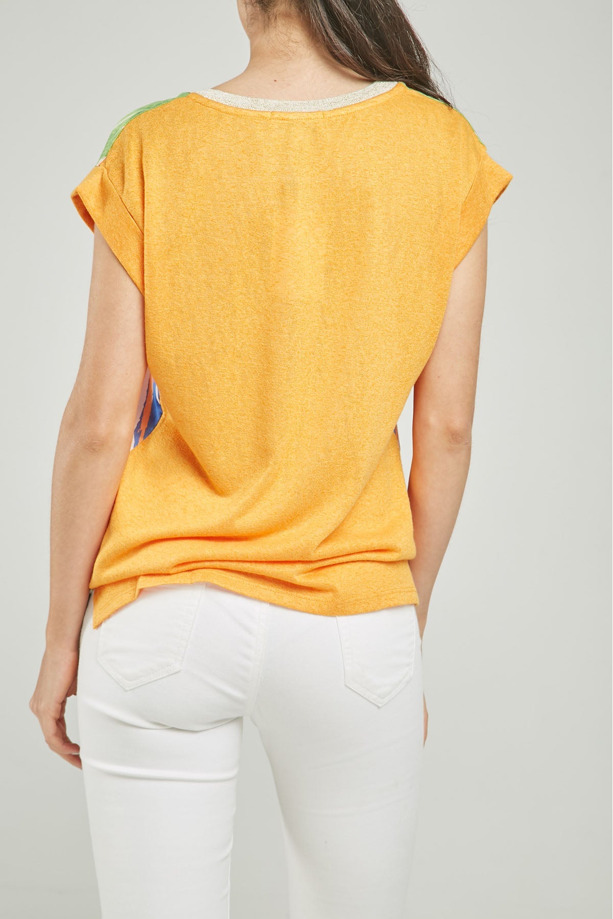 CAMISETA SATIN MANCHA COLOR ADELANTE  RIT DORAD