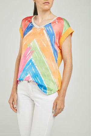 CAMISETA SATIN MANCHA COLOR ADELANTE  RIT DORAD