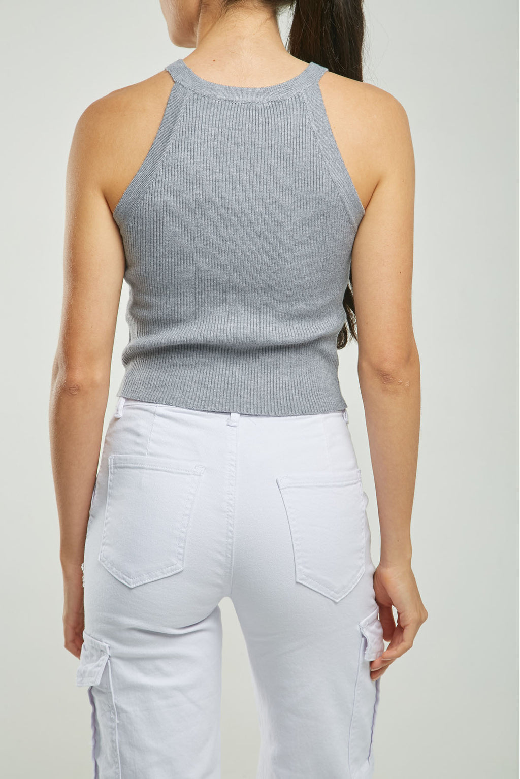 TOP TEJIDO ACANALADO CUELLO PULSARA MANGA SISA