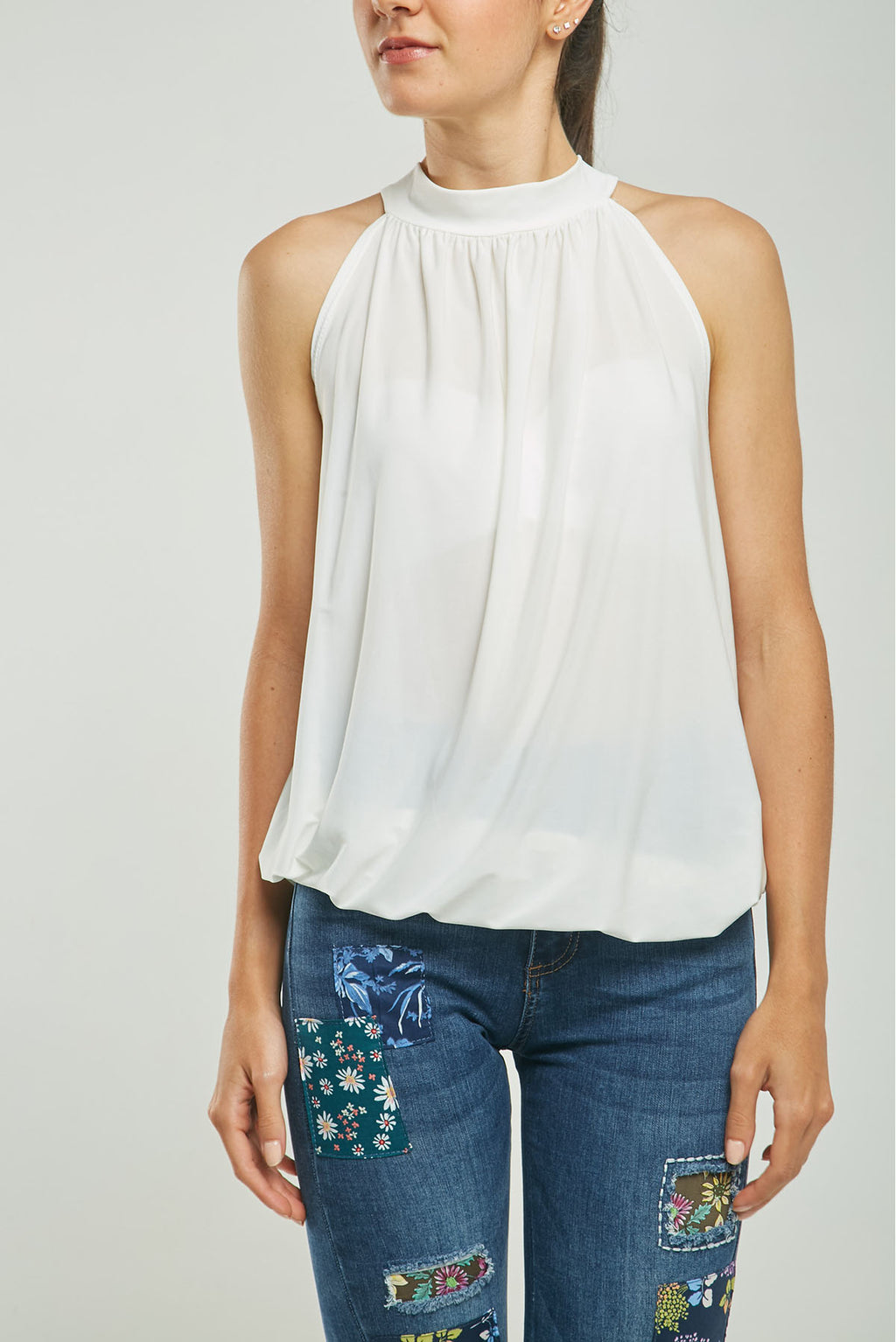 CAMISETA CUELLO PULSERA TIRA RESORTE RUEDO MS