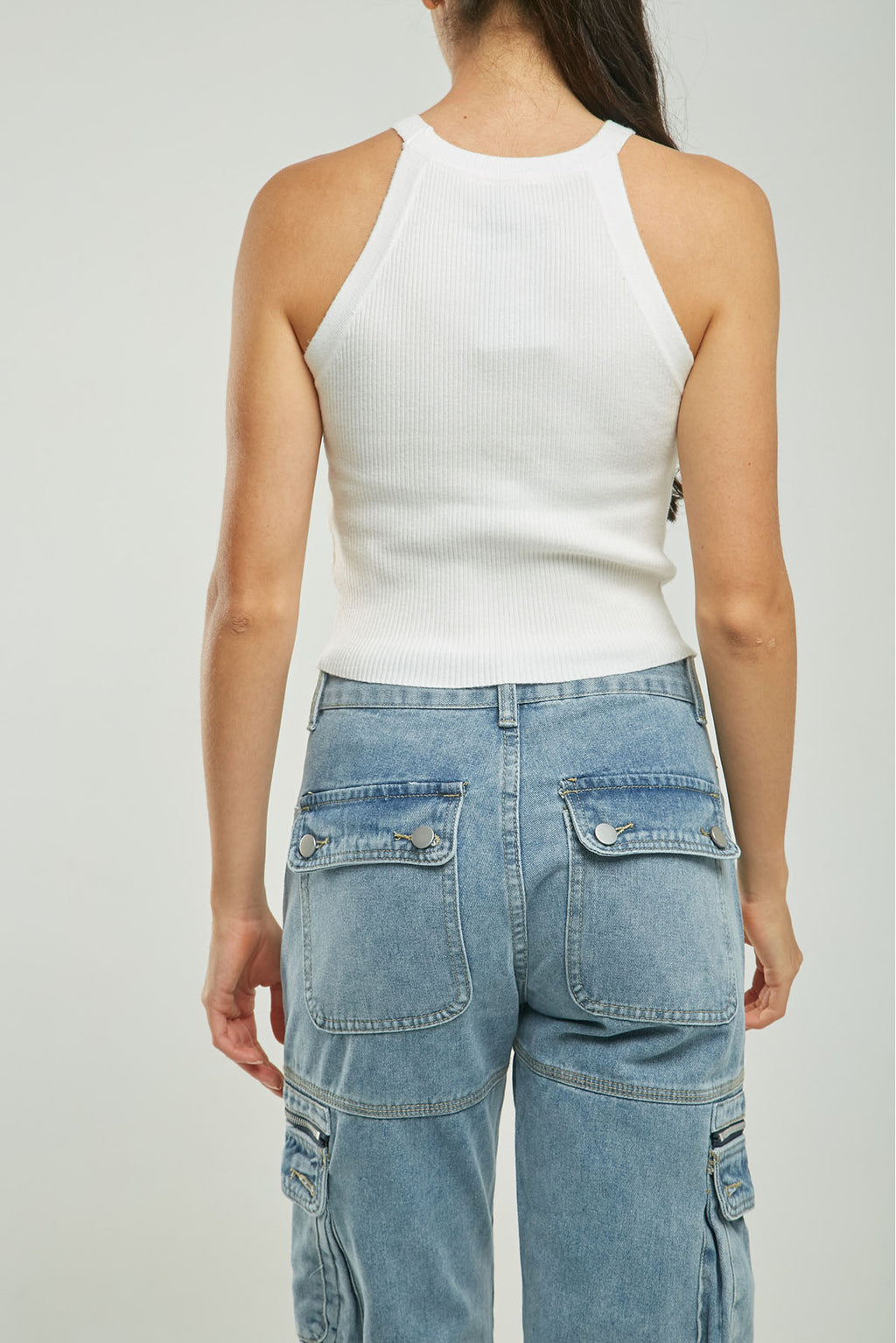 TOP TEJIDO ACANALADO CUELLO PULSARA MANGA SISA