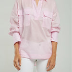 BLUSA PERILLA INTERRUMPIDA  BOLSILLO TAPAS ABERTU LADO