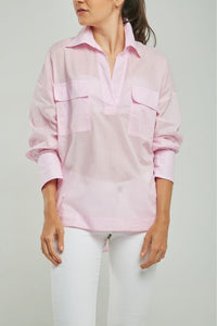 BLUSA PERILLA INTERRUMPIDA  BOLSILLO TAPAS ABERTU LADO