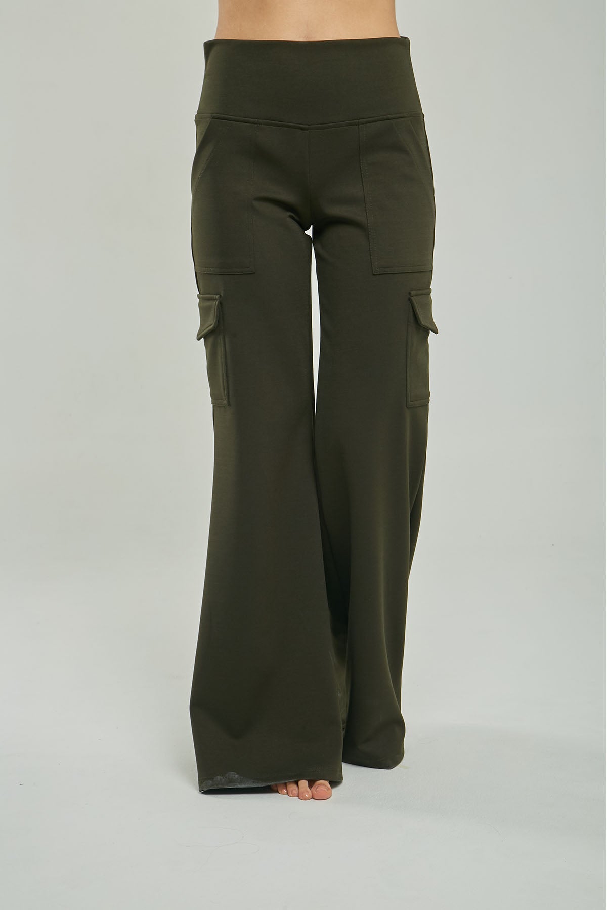 Pantalon pretina ancha hot sale