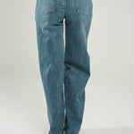 PANTALON JEAN PRETINA  EN PICO BOTA ANCHA PERILLA