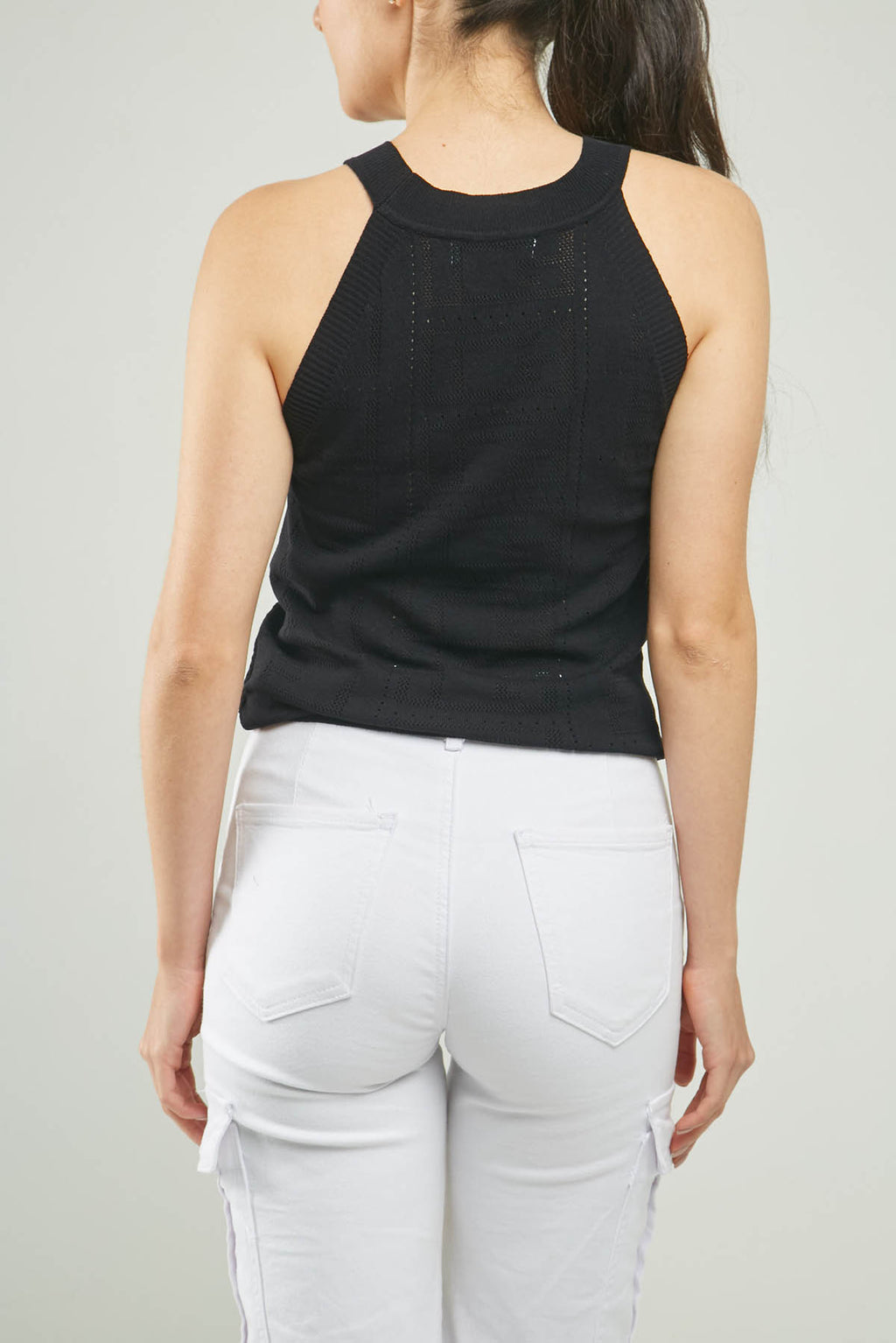 CAMISETA TEJIDA CALADA MANGA SISA CUELLLO PUL