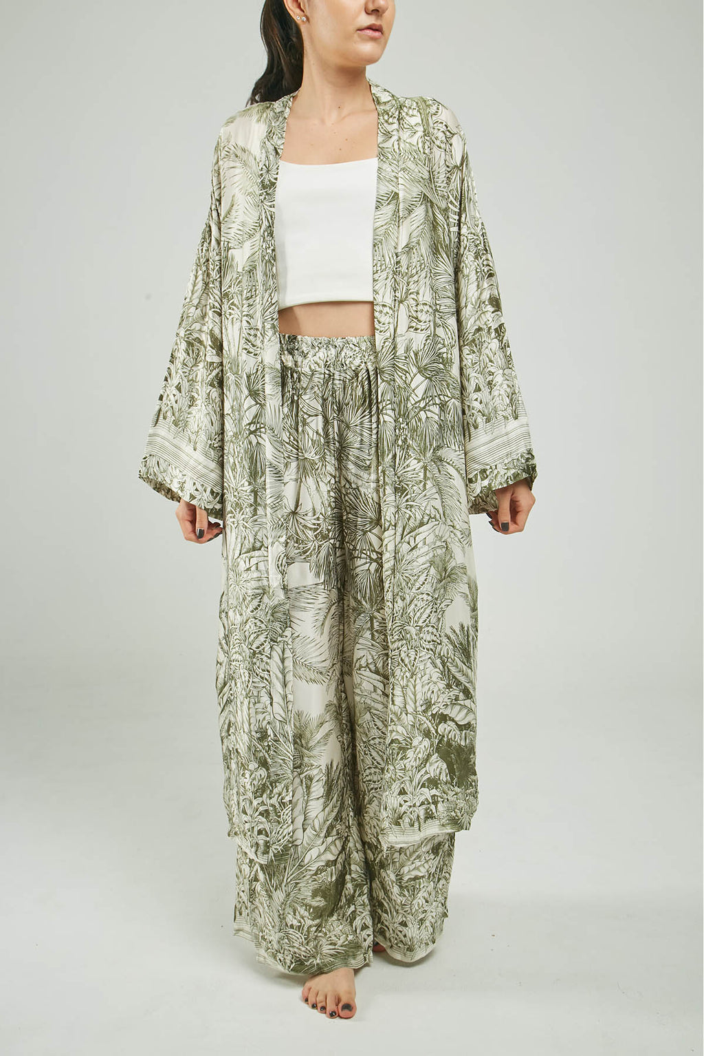 CARDIGAN ABIERTO SATINAD ESTAMPADO  FLORES ML