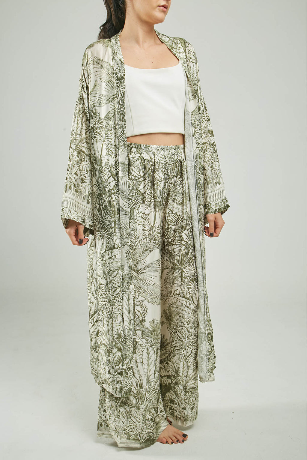 CARDIGAN ABIERTO SATINAD ESTAMPADO  FLORES ML