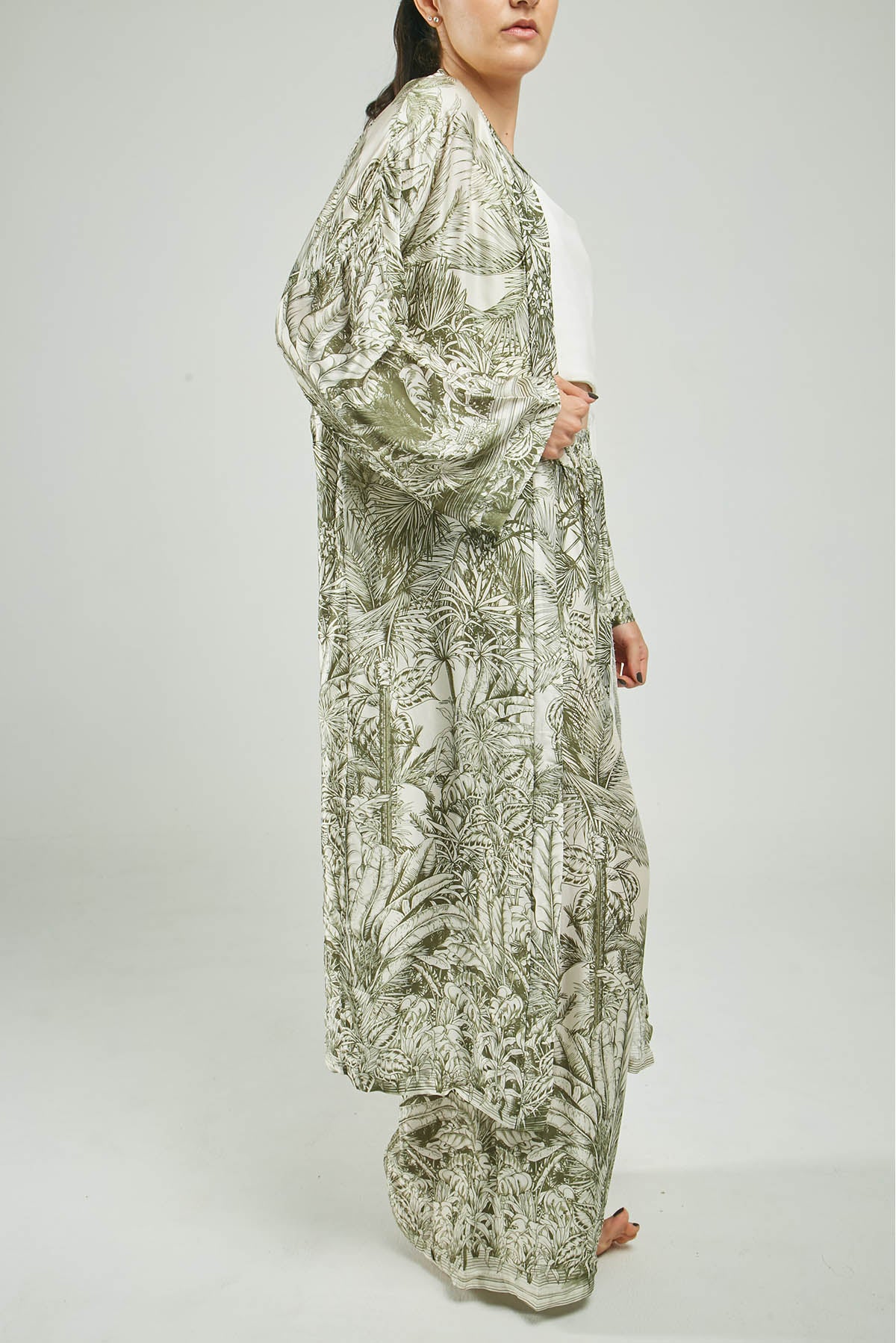 CARDIGAN ABIERTO SATINAD ESTAMPADO  FLORES ML