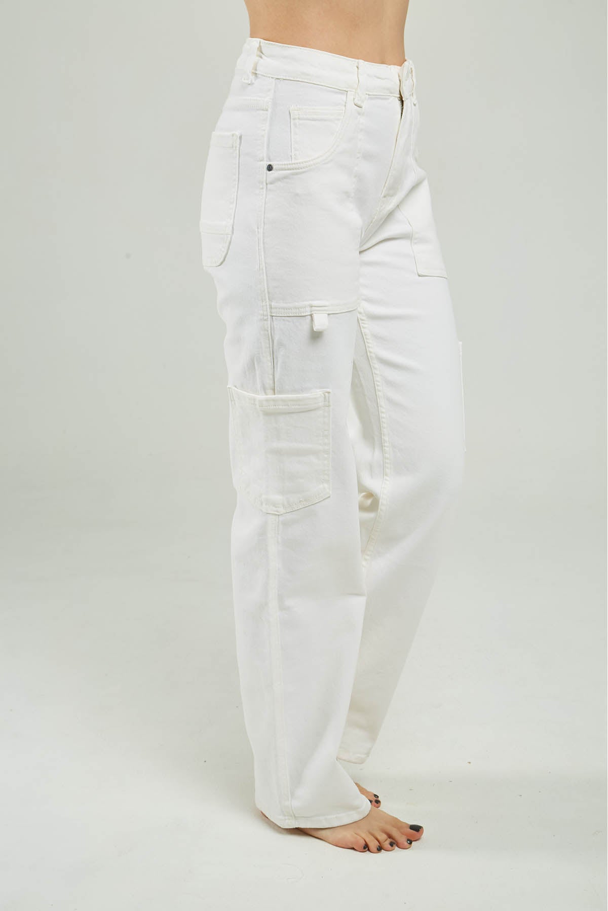 PANTALON DRIL BOLSILLO LADOS BOTA RECTA PASADOR BOLSILLO