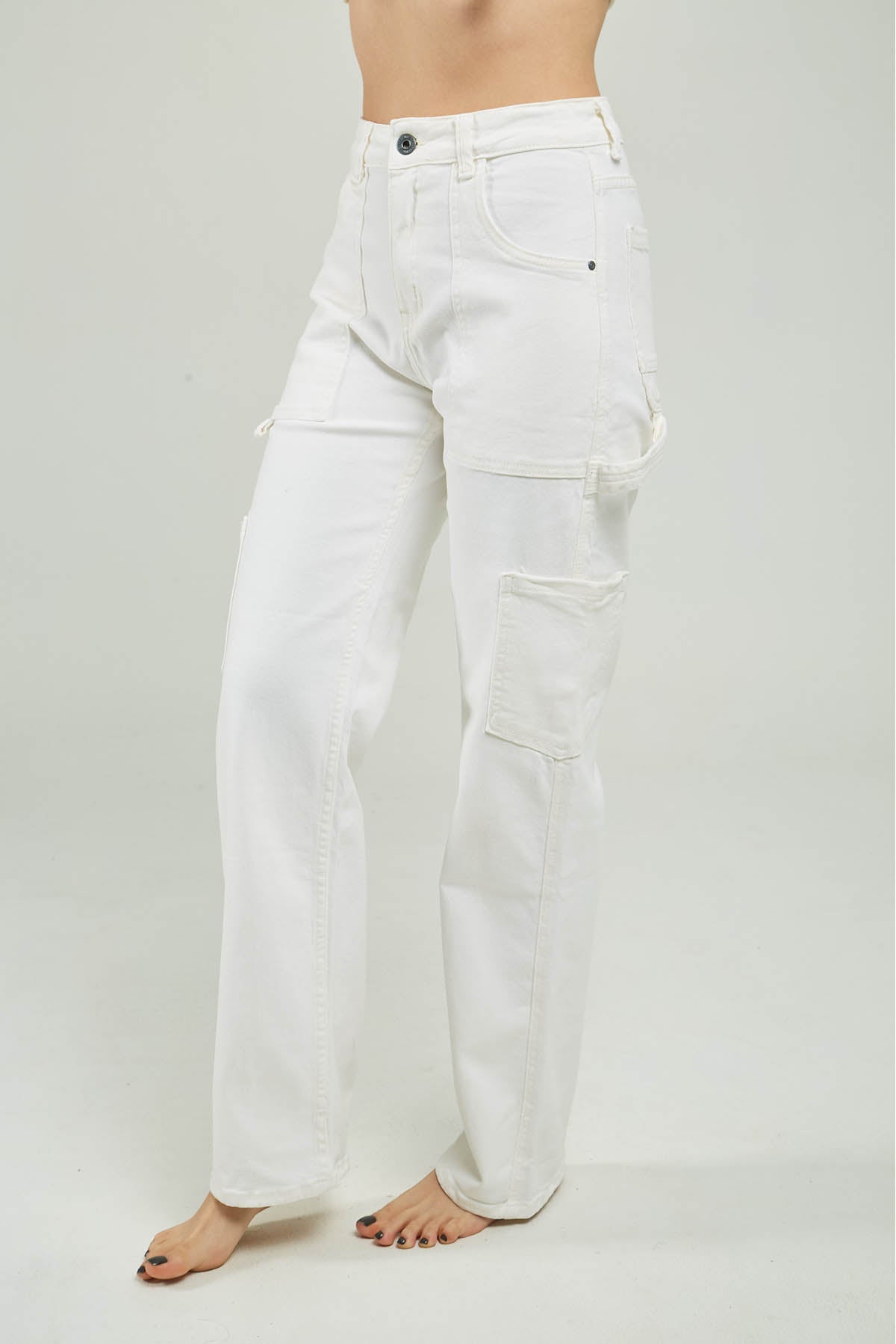 PANTALON DRIL BOLSILLO LADOS BOTA RECTA PASADOR BOLSILLO