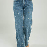 PANTALON JEAN PERLAS ADELANTE BOTA ANCHA