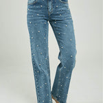 PANTALON JEAN PERLAS ADELANTE BOTA ANCHA