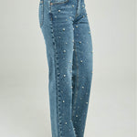 PANTALON JEAN PERLAS ADELANTE BOTA ANCHA