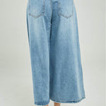 PANTALON JEAN PALAZO BOLSILLOS PRETINA DELGADA