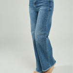 PANTALON JEAN CHISPAS ADELANTE  BOTA ANCHA DESFLECADO
