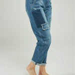 PANTALON JEAN PARCHES JEAN ROTOS BOLSILLO