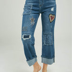 PANTALON JEAN PARCHE ADELANTE CORAZON ESTRELLA P
