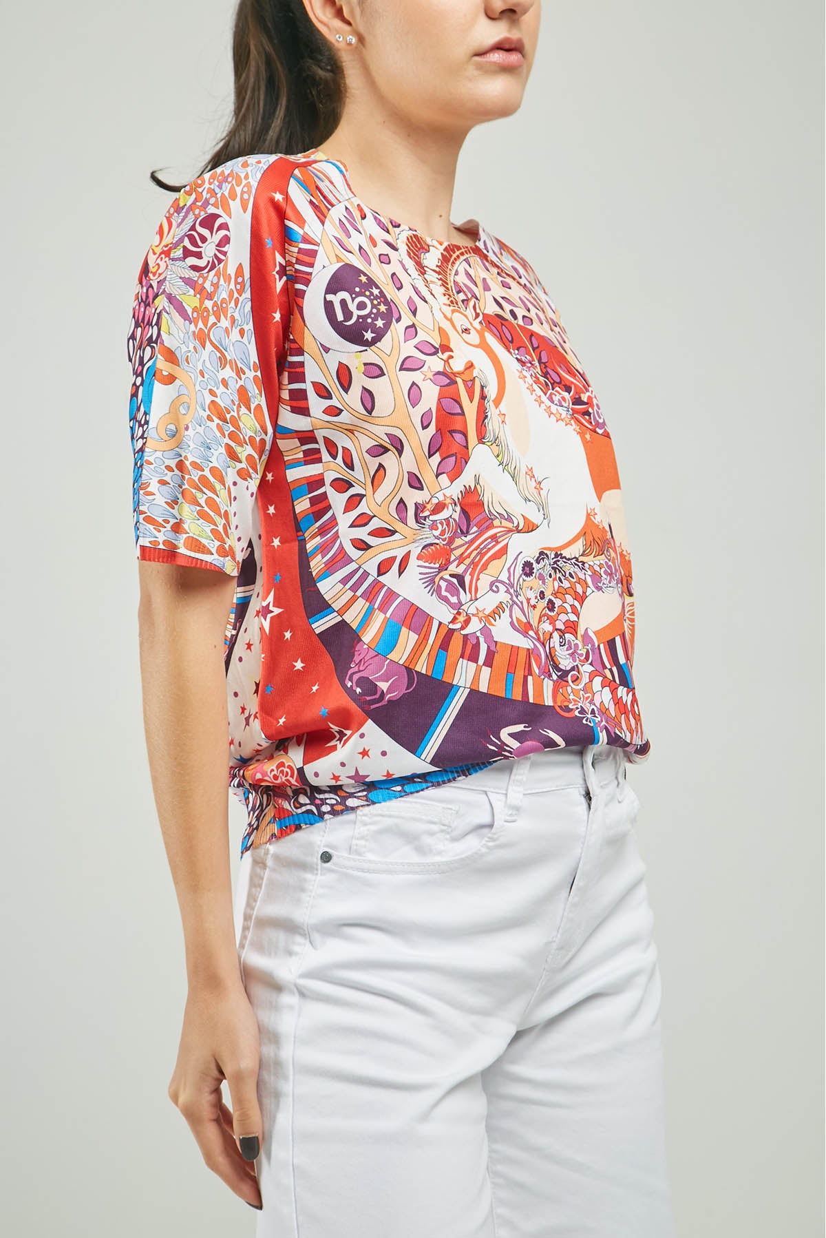 CAMISETA TEJIDA ESTAMPADA RENO ESTRELLA C/R M/C