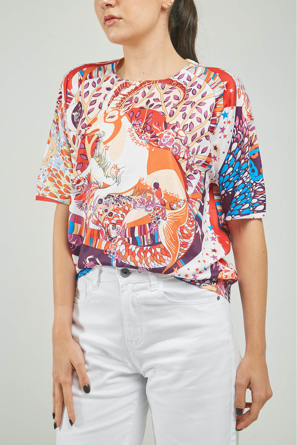 CAMISETA TEJIDA ESTAMPADA RENO ESTRELLA C/R M/C