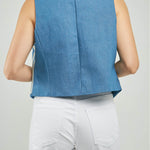 CHALECO JEAN BORDADO ARABESCO ADELANTE BEIGE MS