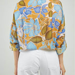 BLUSA ESTAMPADO FLORES CHARRETERA MANGA CUELLO CAMISERO M/L