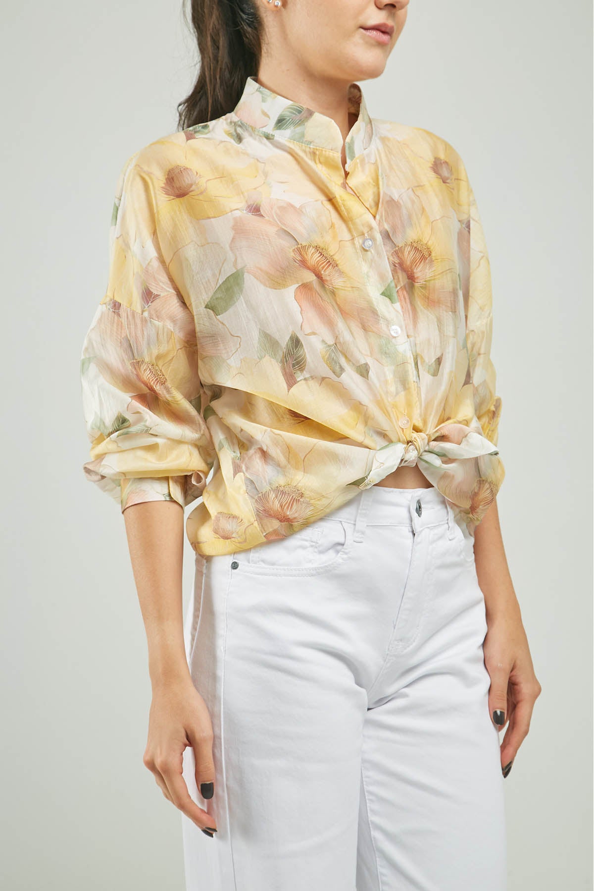 BLUSA ESTAMPADA FLORES CUELLO NERU M/LARGA