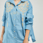 BLUSA BORDADO CALADO ADELANTE ARABESCO C/C M/L