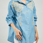 BLUSA BORDADO CALADO ADELANTE ARABESCO C/C M/L