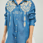 BLUSA BORDADO CALADO ADELANTE ARABESCO C/C M/L