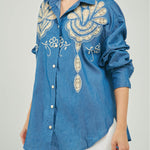 BLUSA BORDADO CALADO ADELANTE ARABESCO C/C M/L