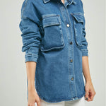 CHAQUETA JEAN BOLSILLO TAPAS GRANDES ABERTURA LADOS