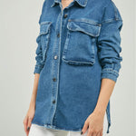 CHAQUETA JEAN BOLSILLO TAPAS GRANDES ABERTURA LADOS