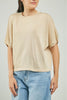 CAMISETA TEJIDA LUREX MANGA CORTA CUELLO REDONDO
