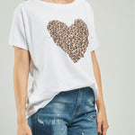 CAMISETA ESTAMPADO CORAZON GRANDE CAFE C/R M/C