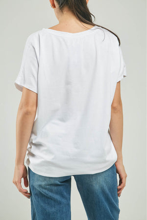 CAMISETA ESTAMPADO CORAZON GRANDE CAFE C/R M/C