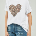CAMISETA ESTAMPADO CORAZON GRANDE CAFE C/R M/C