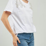 CAMISETA APLIQUE LENTJUELA  CANUTILLO HOMBRO C/R MC
