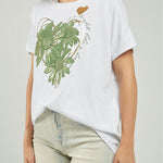 CAMISETA ESTAMPADO FLORES GRANDES VERDE C/R M/C