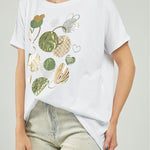 CAMISETA ESTAMPADO CIRCULO VERDE DORADO CR/M/C