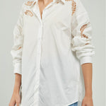 BLUSA HOJAS CALADAS MANGAS HOMBRO C/C M/L
