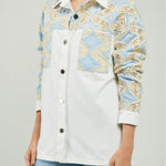 BLUSA BORDA/OJALI/ALMIL/MANG/BOLS C/C ML