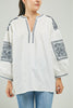 BLUSA BORDADO MANGA HOMBRO  PERILLA INTERUMPIDA CN ML