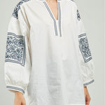 BLUSA BORDADO MANGA HOMBRO  PERILLA INTERUMPIDA CN ML