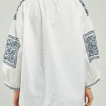 BLUSA BORDADO MANGA HOMBRO  PERILLA INTERUMPIDA CN ML