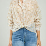 BLUSA OJALILLO FLORECITAS CUELLO NERU MANGA LARGA