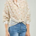 BLUSA OJALILLO FLORECITAS CUELLO NERU MANGA LARGA